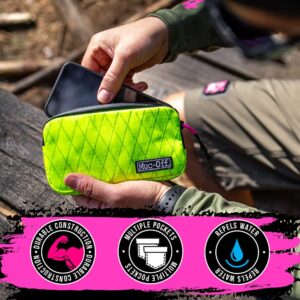 Muc-Off Rainproof Essentials Case, Hi-Vis - Bike Pouch, Cycling Phone Wallet with Zipper - Bike Accessories for Storing Phone and Bike Tools