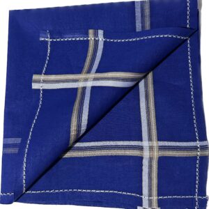 Royal Mart men's handkerchiefs, 100% cotton, hemstitched, 17x17 inches, multi-colored (Pack of 12)