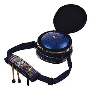 Btuty Mini 8-Tone Steel Tongue Drum 5.5 Inch C Key Percussion Instrument Handpan Drum with Drum Mallets Carry Bag