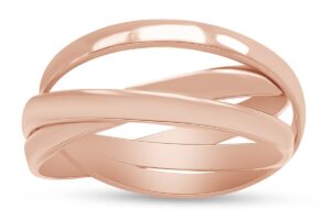 affy triple interlocked crossover statement ring in 14k rose gold plated 925 sterling silver gift for her size -4