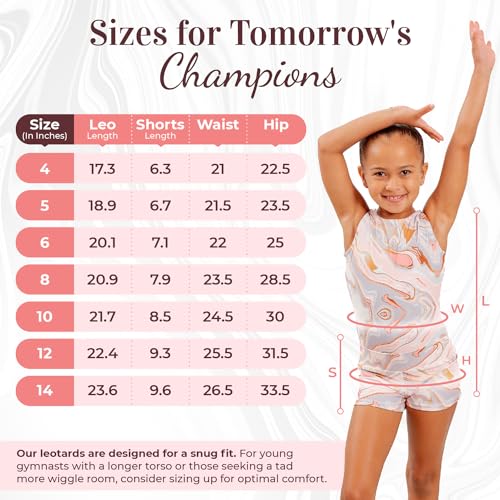 Dancina Girls Gymnastics Outfit Leotard Size 10 Pink Gold