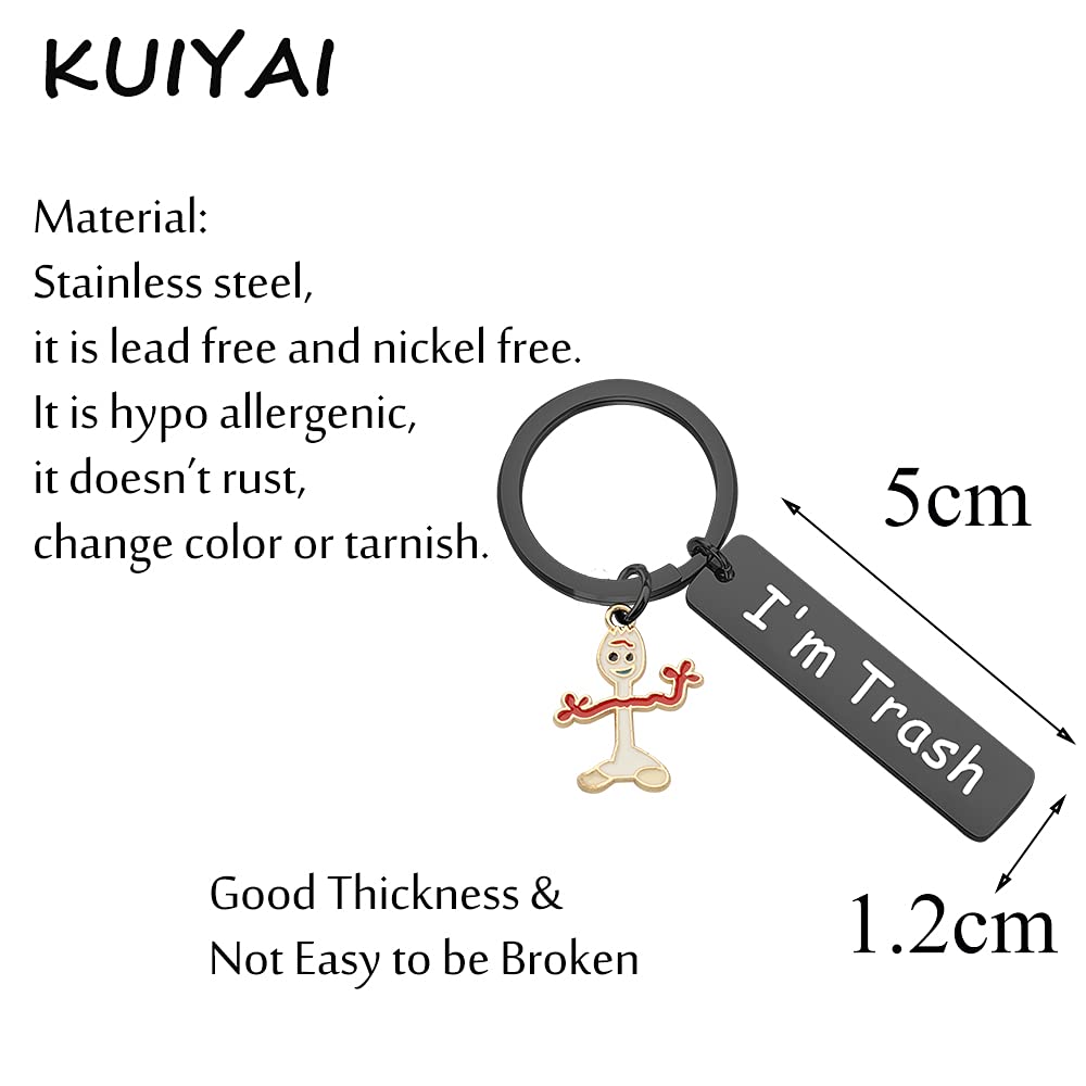 KUIYAI Movie Inspired Gift I'm Trash Keychain Inspiration Gift (I'm Trash)