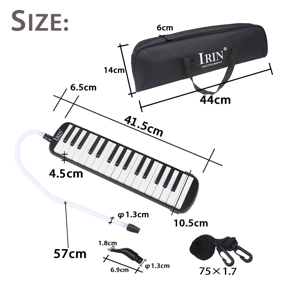 Btuty 32 Keys Melodica Instrument Piano Musical Instrument for Beginner Gift with Carrying Bag Melodicas Talk Box (black)