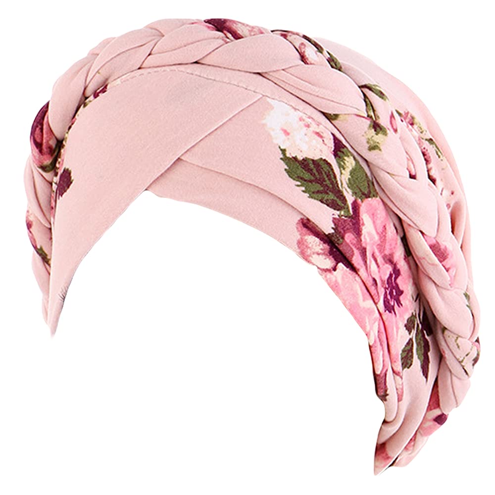 Womens Printed Turban Hat Head Wraps Covers Chemo Cancer Beanies Cap Headwear (3 Pcs-D)