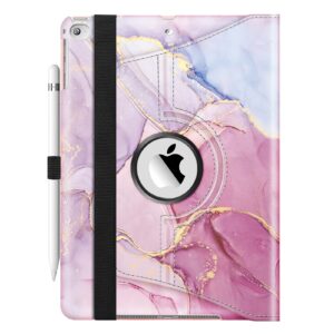 Fintie Rotating Case for iPad 6th / 5th Generation (2018 2017 Model, 9.7 inch), iPad Air 2 (9.7 Inch), iPad Air 1 (9.7 Inch) - 360 Degree Rotating Protective Stand Cover Auto Sleep, Glittering Marble