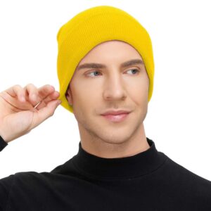 American Trends Winter Hats for Men Women Cuffed Beanies Hat Soft Plain Knit Hats Skull Caps