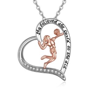 yfn volleyball gifts necklace for women sterling silver volleyball pendant inspirational jewelry for volleyball players