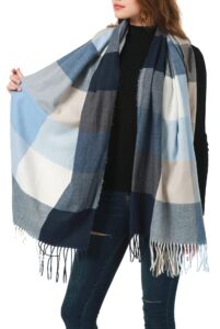 meanbeauty women's scarf wraps pashminas pashmina shawls warm winter long large plaid soft thick blanket scarves(plaid 5)