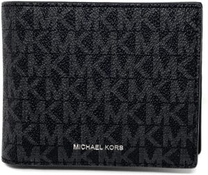 michael kors men's cooper billfold with passcase wallet (black pvc)