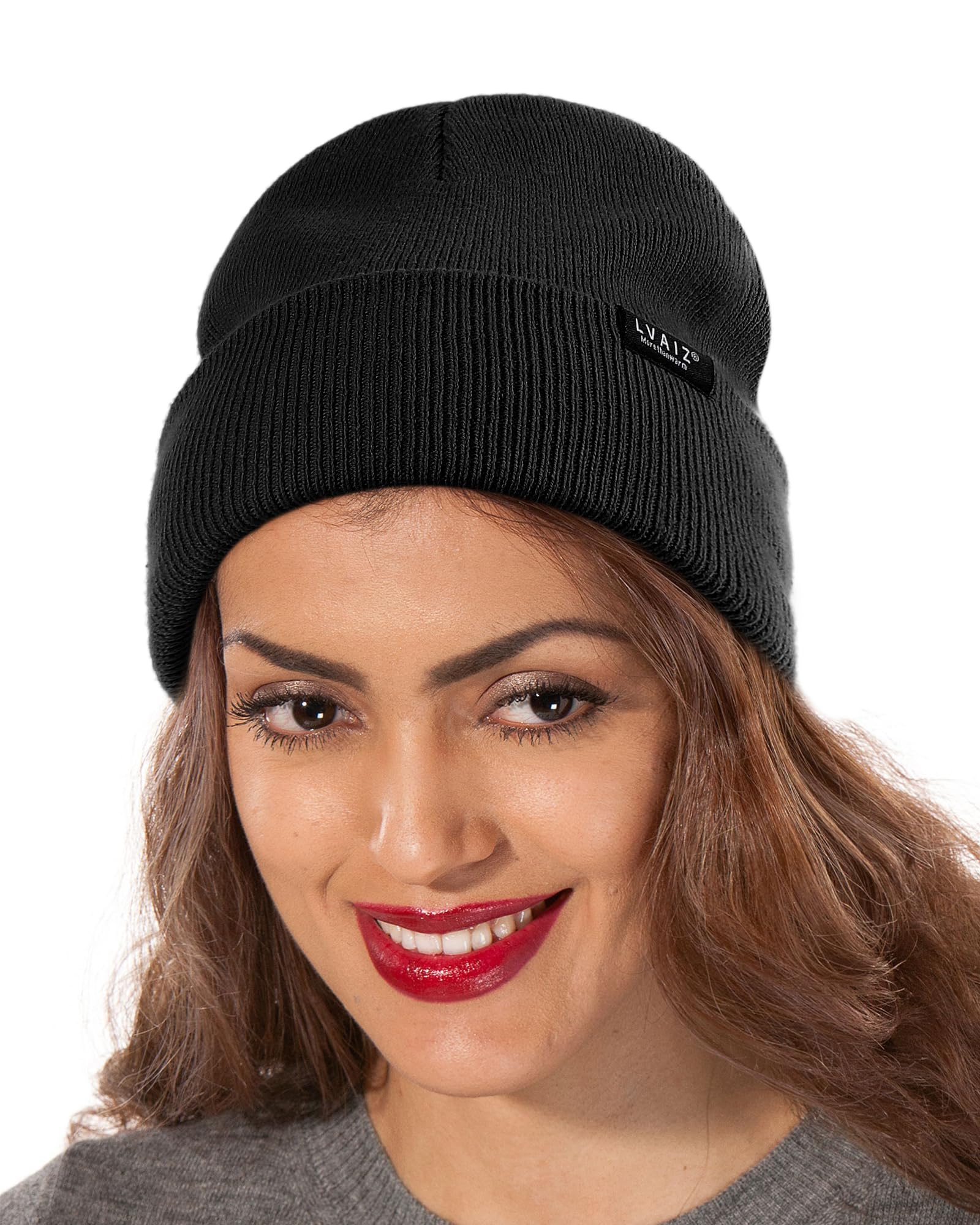 Satin Lined Winter Beanie Hats for Women Knitted Watch Hat with Silk Lining Unisex Solid Skull Cap