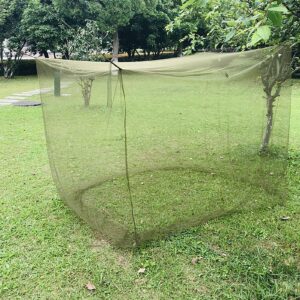 HEVIRGO Outdoor Single Mosquito Net, Folding Bed Tent,Portable Army Green Folding Bed Tent for Camping Army Green