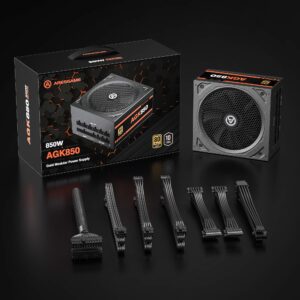 Power Supply 850W Fully Modular 80Plus Gold Certified PSU (ARESGAME, AGK850)