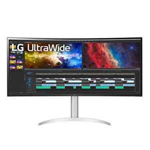 lg 38wp85c-w 38-inch curved 21:9 ultrawide qhd+ ips monitor with usb type c (90w power delivery), dci-p3 95% color gamut with hdr 10 and tilt/height adjustable stand