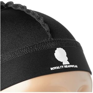 Royalty Headwear Premium Wave Cap, The Best Wave Cap for for 360, 540, and 720 Waves (Black)