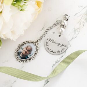 Bouquet Photo Charm Bridal Bouquet Charm - Personalized Wedding Bouquet Memory Charm - Wedding Photo Bouquet Charm Jewelry Gift for Bride - Custom Memorial Photo keepsake