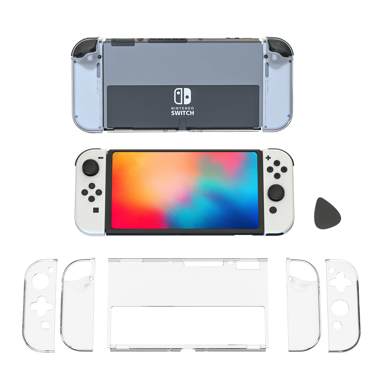 Upgraded Switch OLED Clear Case, Switch OLED Protective Case, Switch OLED Hard Case - Switch OLED Accessories