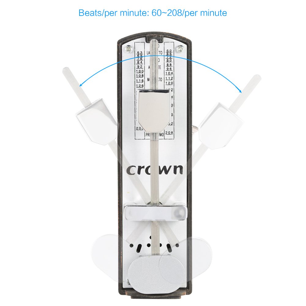 Btuty Mechanical Metronome Portable Mini Universal Metronome 11cm Height for Piano Guitar Violin Ukulele Chinese Zither Music Instrument (Light mahogany)
