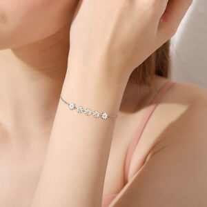 Palpitate Daisy Bracelet Sterling Silver Dainty Jewelry Dainty Bracelet for Women on Birthday Anniversary Christmas