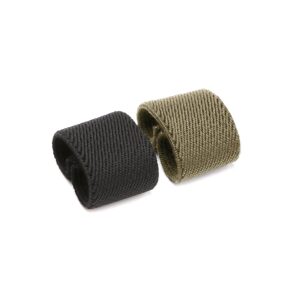 jasgood nylon canvas web belt elastic loop keeper for 1.5inch wide belt(set of 2) (black+khaki)