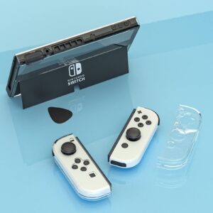 Upgraded Switch OLED Clear Case, Switch OLED Protective Case, Switch OLED Hard Case - Switch OLED Accessories