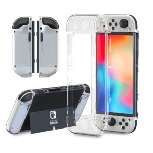 heatfun protective case for switch oled, switch oled hard console case and tpu joy con covers - switch oled accessories