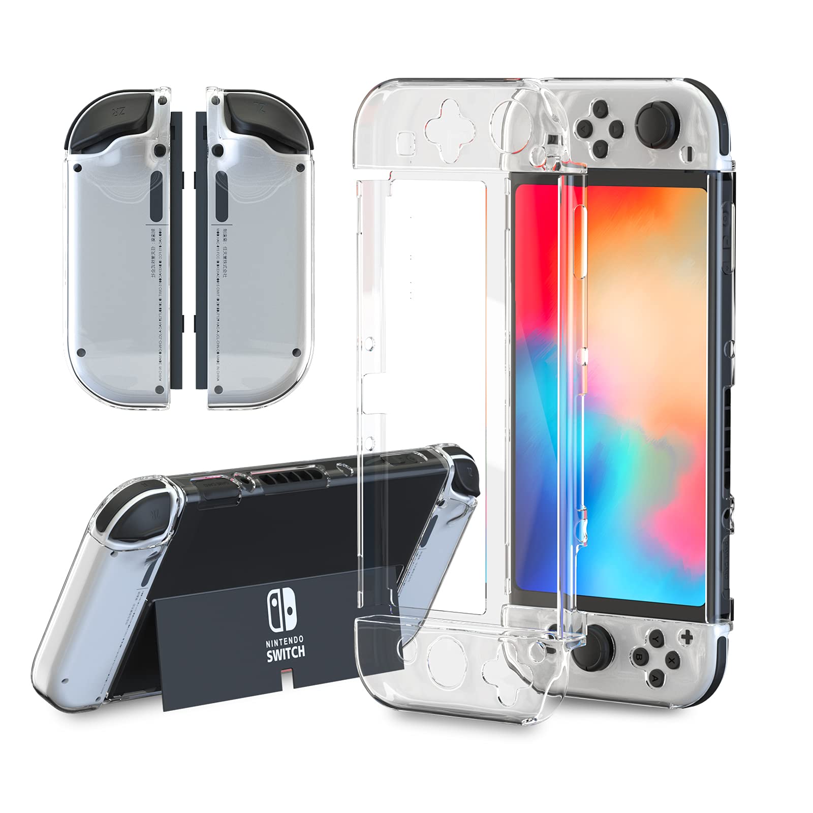 HEATFUN Protective Case for Switch OLED, Switch OLED Hard Console Case and TPU Joy Con Covers - Switch OLED Accessories