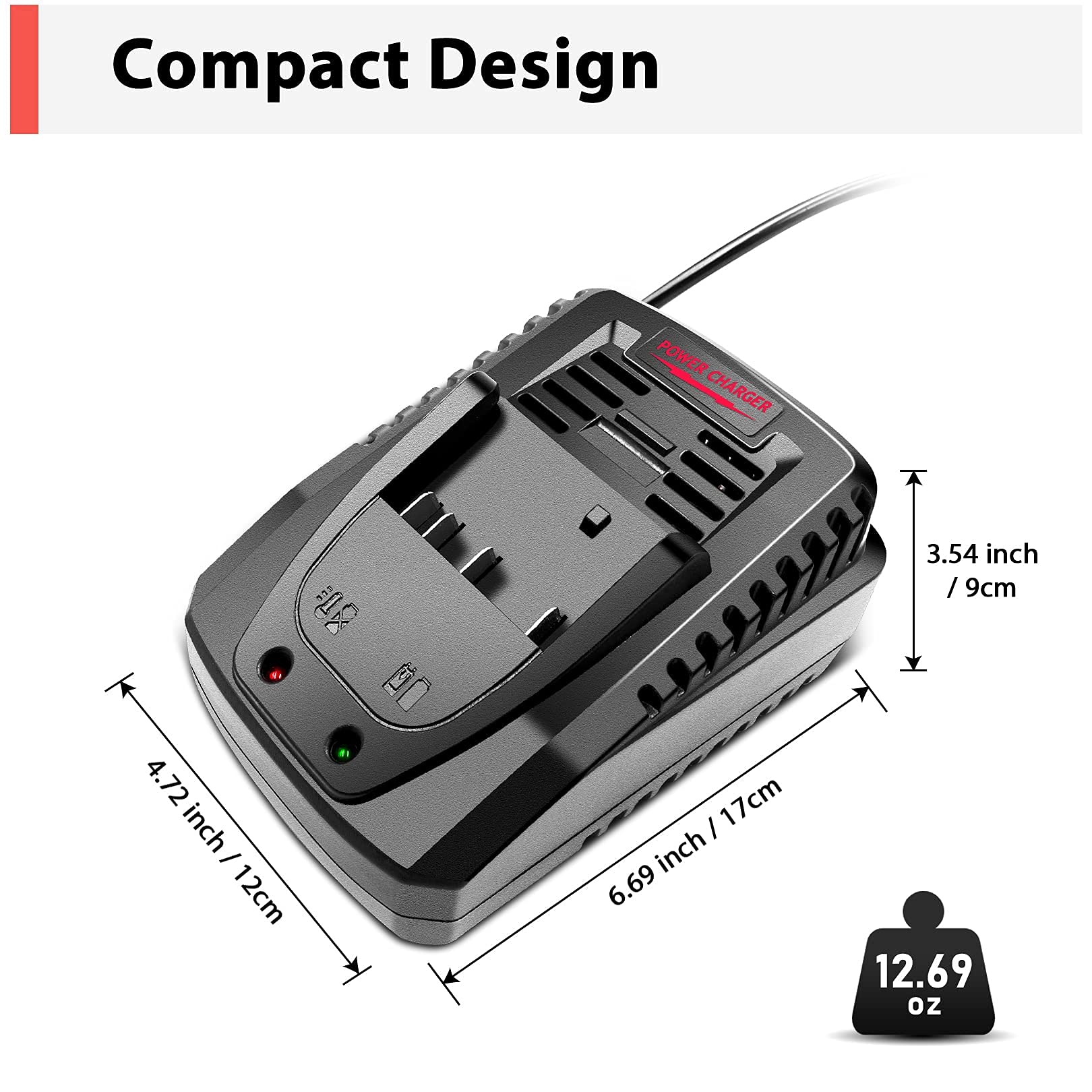 Battery Charger for Bosch 18V 14.4V Li-ion Battery, SANIKLITE Anti-Slip Design and Fast Charging Replacement Power Tools Lithium Battery Charger for Bosch BC660, GAL1860CV, AL1820CV