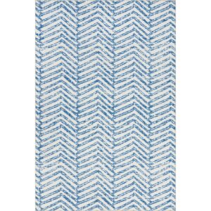 nuLOOM Rosanne Machine Washable Geometric Area Rug, 8' x 10', Blue, Rectangular, 0.1" Thick