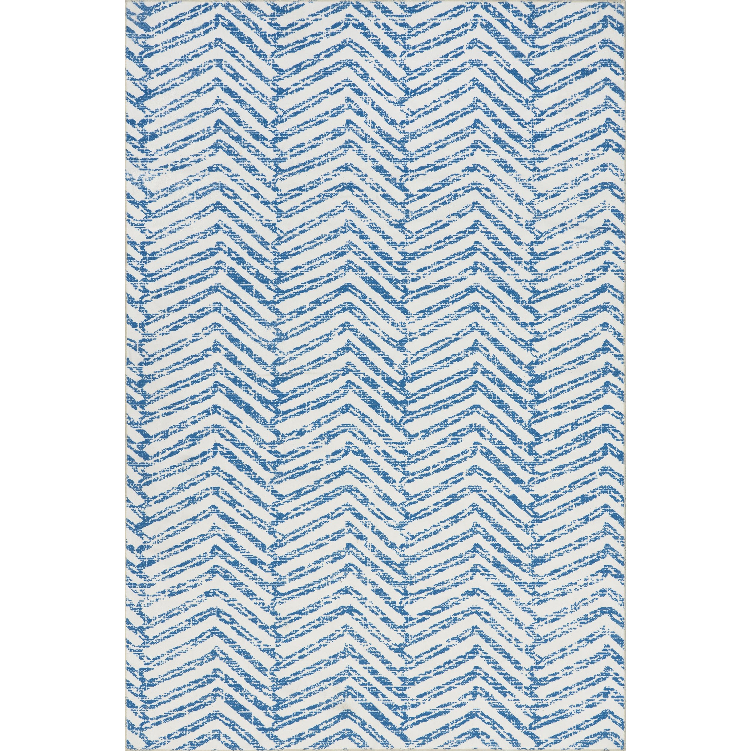 nuLOOM Rosanne Machine Washable Geometric Area Rug, 8' x 10', Blue, Rectangular, 0.1" Thick