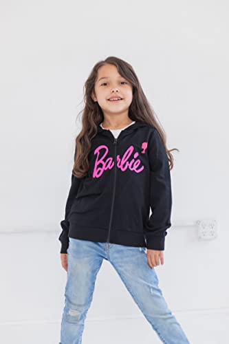 Barbie Big Girls French Terry Zip-Up Hoodie Black 14-16