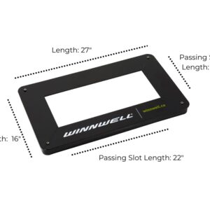 Winnwell 4Way Hockey Passing Aid - Passing & Stick Handling Trainer Suitable for On/Off Ice, Help Improve Puck Control & Shooting with Rubber Rebounder Passing Aide | Equipment Made for Kids & Adults