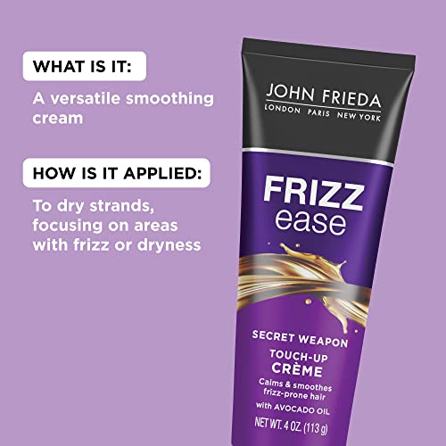 John Frieda Frizz Ease Secret Weapon Touch Up Cream: Anti-Frizz Styling Cream for Smooth, Frizz-Prone Hair (4 oz, Pack of 2)