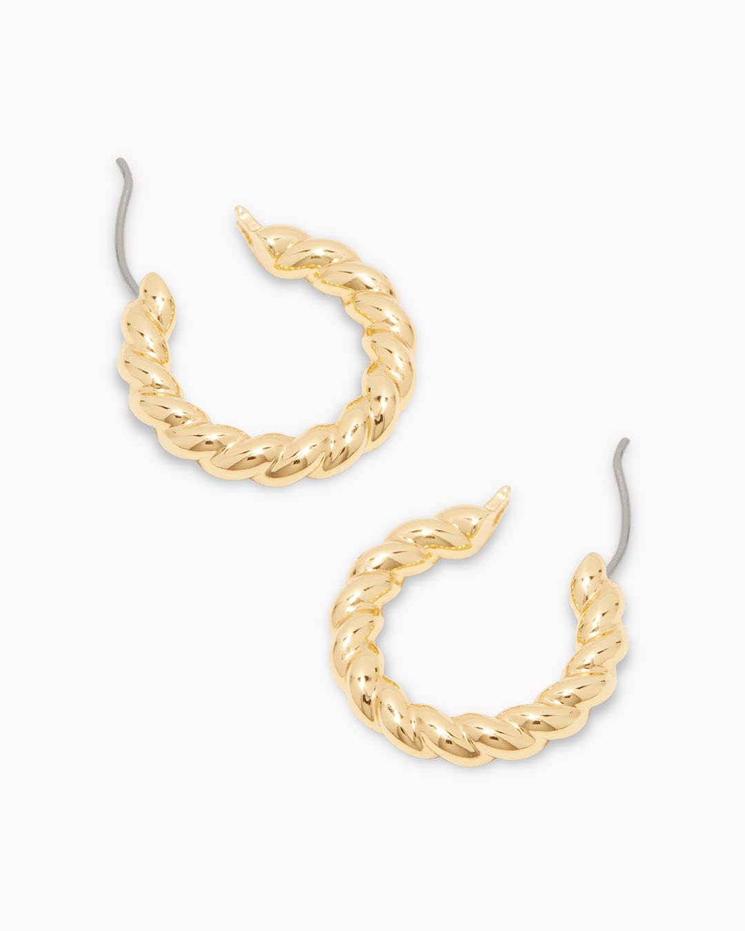 gorjana Women’s Crew Hoops, High Shine Croissant Hoop Earrings, 18K Gold Plated