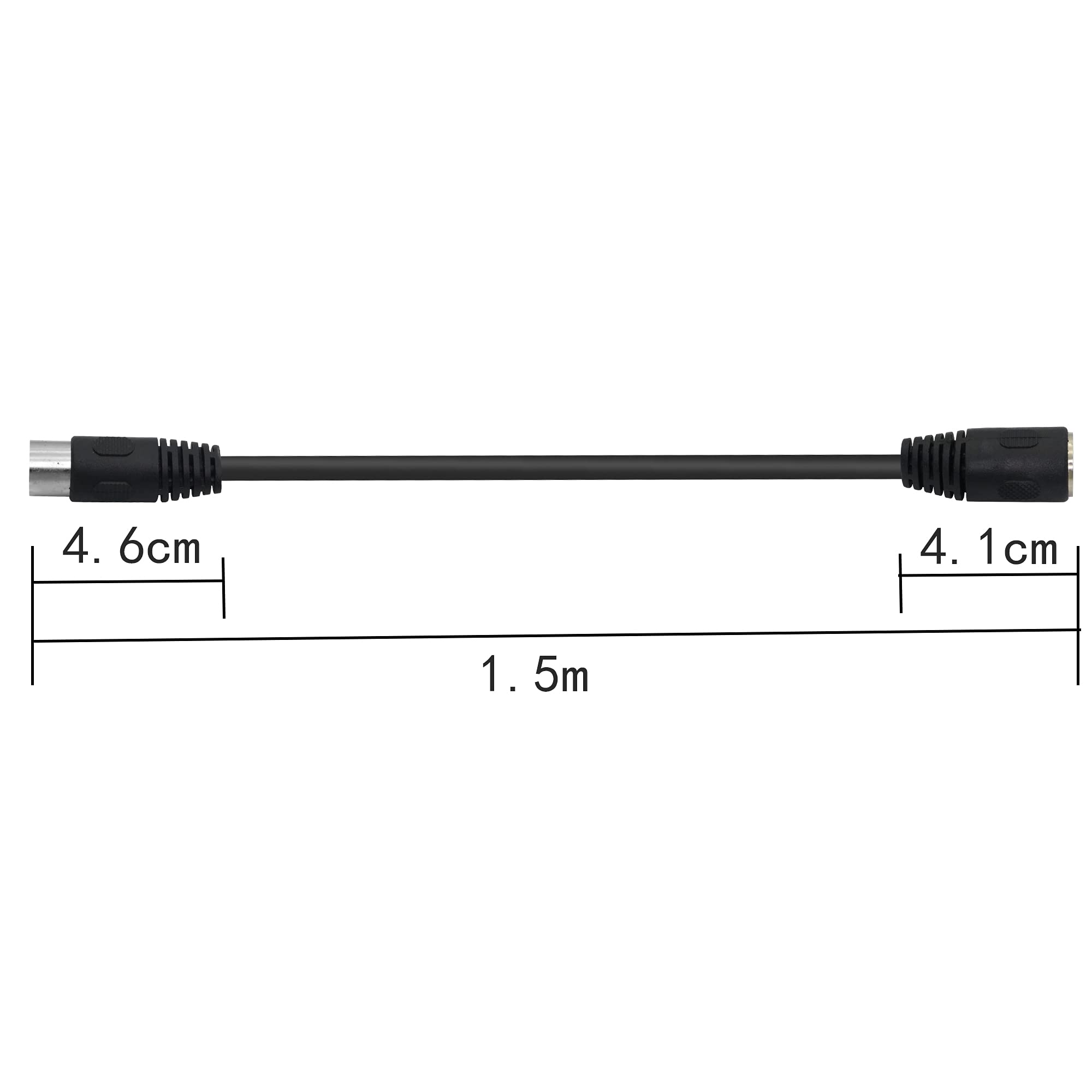 PNGKNYOCN MIDI Extension Cable DIN 6 Pin Male to Female Audio Adapter Jack Plug Cable for Digital Audio Devices(1.5m)