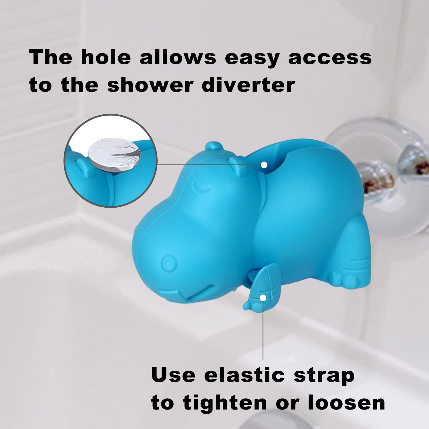 Bath Spout Cover - Faucet Cover Baby - Tub Spout Cover Bathtub Faucet Cover for Kids -Tub Faucet Protector for Baby - Silicone Spout Cover Blue Hippo - Kids Bathroom Accessories - Free Bathtub Toys