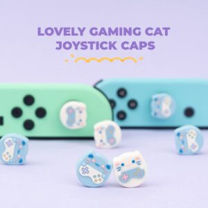 GeekShare Cute Animal Theme Thumb Grip Caps,Compatible with Nintendo Switch/OLED/Switch Lite, Soft Silicone Joystick Cover,4PCS - Gaming Cat