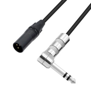 PNGKNYOCN 1/4 to XLR Cable 90 Degree Right Angle 6.35 mm TRS Male Plug to XLR Male Plug Audio Stereo Microphone Cable for Speakers, Stage, DJ and More（50cm）