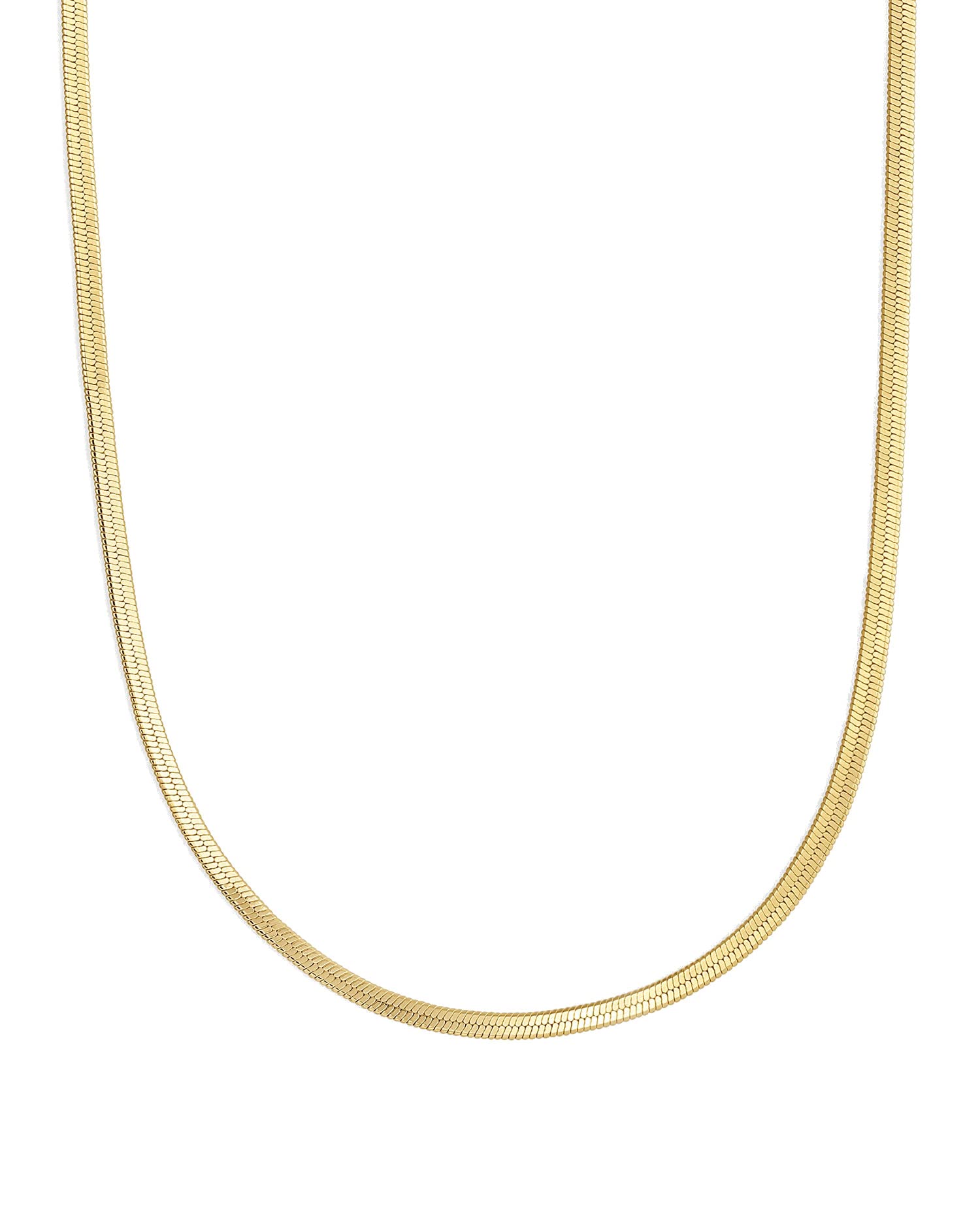 gorjana Women’s Mini Venice Necklace, Flat 2mm Snake Chain Choker, 18K Gold Plated