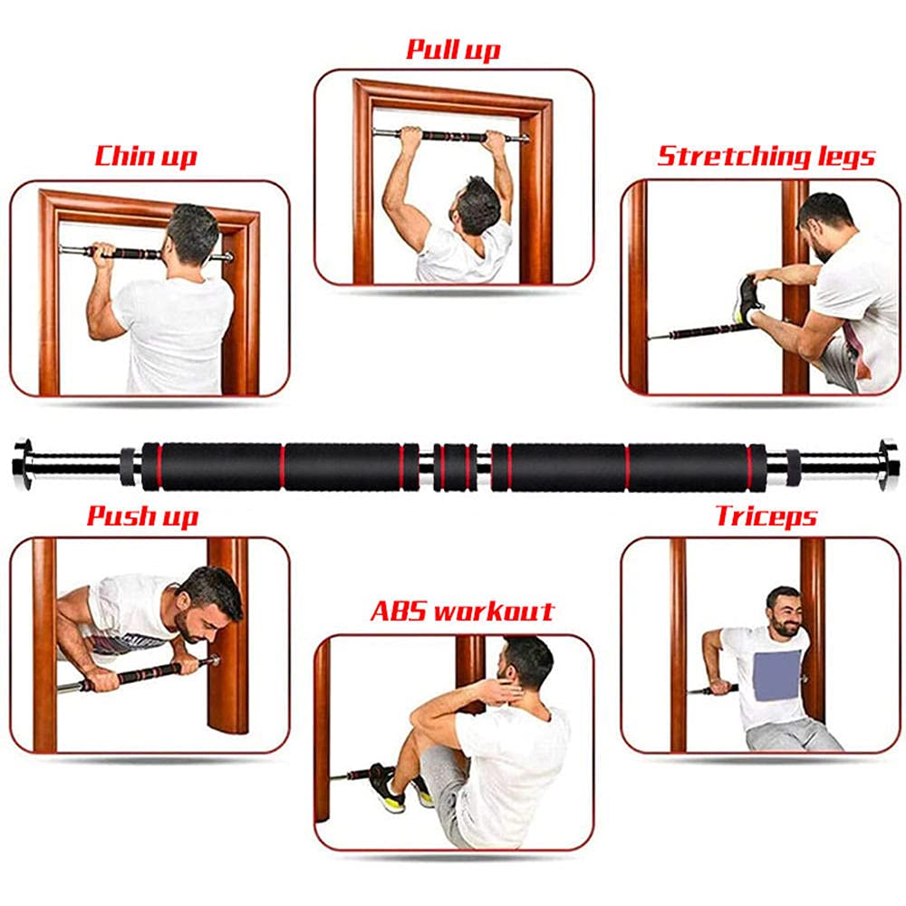 KDFJ Pull Up Bar with No Screws for Doorway,Trainer Chin Up Bar,Upper Body Workout Bar for Home Gym Exercise Fitness-62-100cm