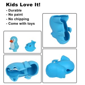 Bath Spout Cover - Faucet Cover Baby - Tub Spout Cover Bathtub Faucet Cover for Kids -Tub Faucet Protector for Baby - Silicone Spout Cover Blue Hippo - Kids Bathroom Accessories - Free Bathtub Toys