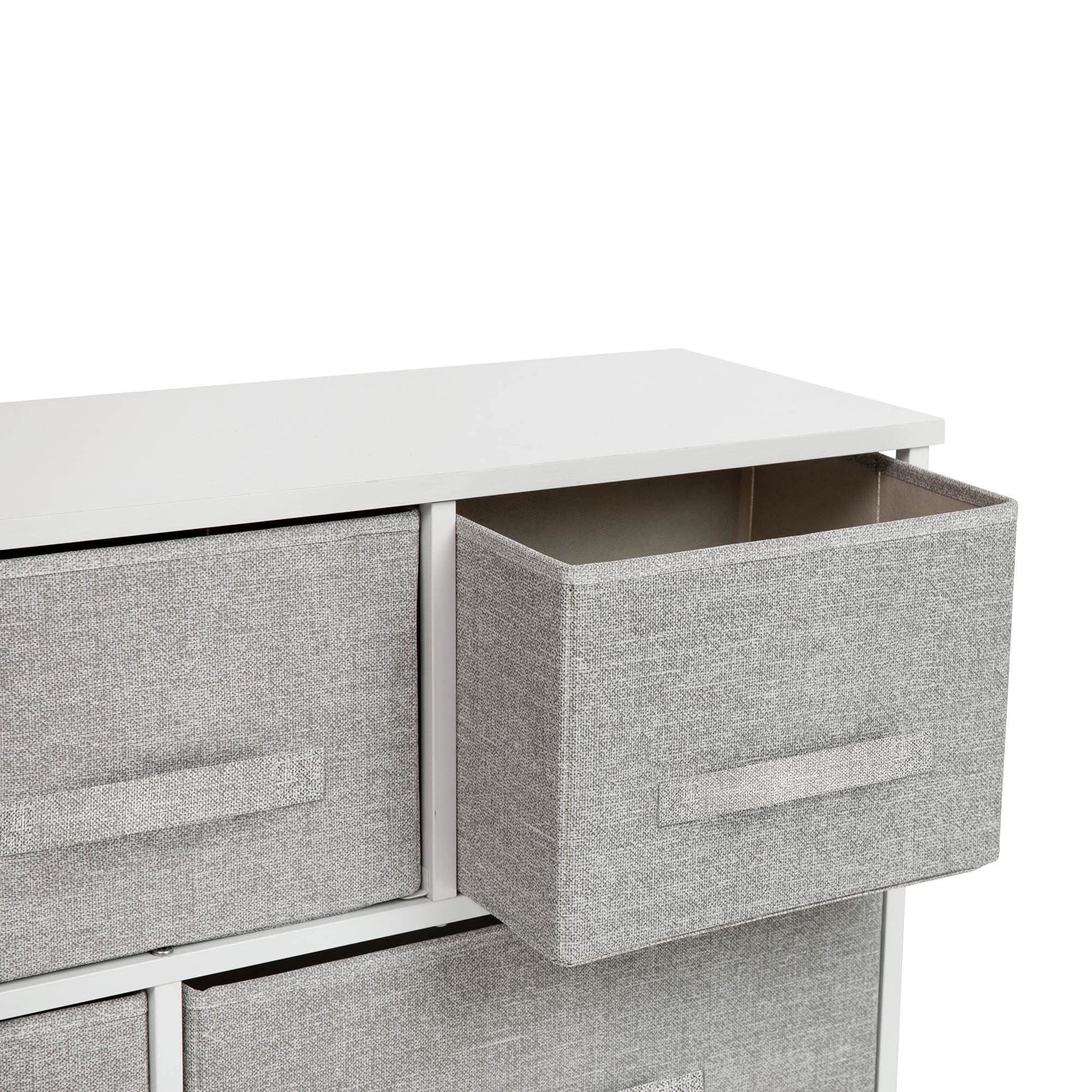 Flash Furniture Harris 5-Drawer Storage Chest of Drawers, Modern Bedroom Dresser with 5 Easy Pull Fabric Drawers and Engineered Wood Top, Light Gray