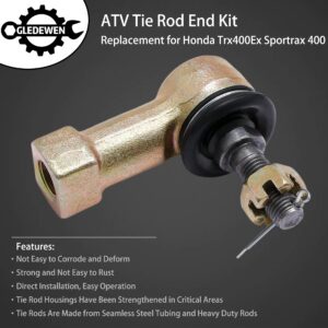 Tie Rod Ends 4PCS & Tie Rod 2PCS Kit, Compatible With 1999-2008 Honda Sportrax 400, 2009-2014 Honda Trx400X, Ball Joint Set, ATV UTV Part Accessories