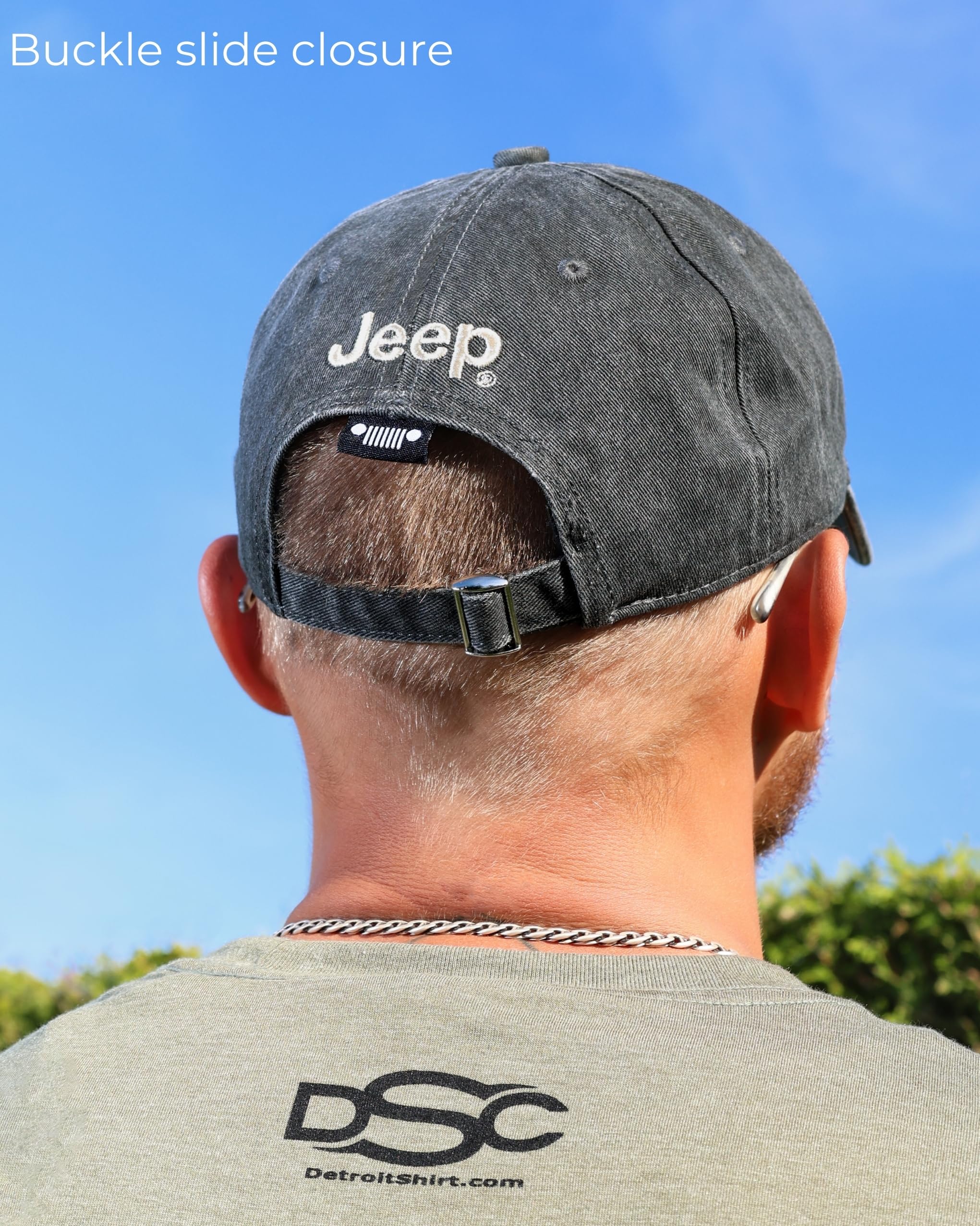 Jeep Grille Logo Garment Washed Hat Black