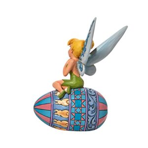 Enesco Jim Shore Disney Traditions Peter Pan Tinker Bell Sitting on Easter Egg Figurine, 6.1 Inch, Multicolor