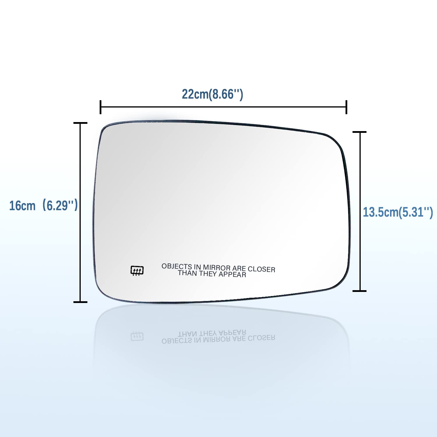 68050298AA Passenger Right Side Heated Mirror Glass Compatible with 2009-2018 Dodge Ram 1500 2500 Right Heated Convex Mirror Glass with Rear Holder Replace 68079362AA