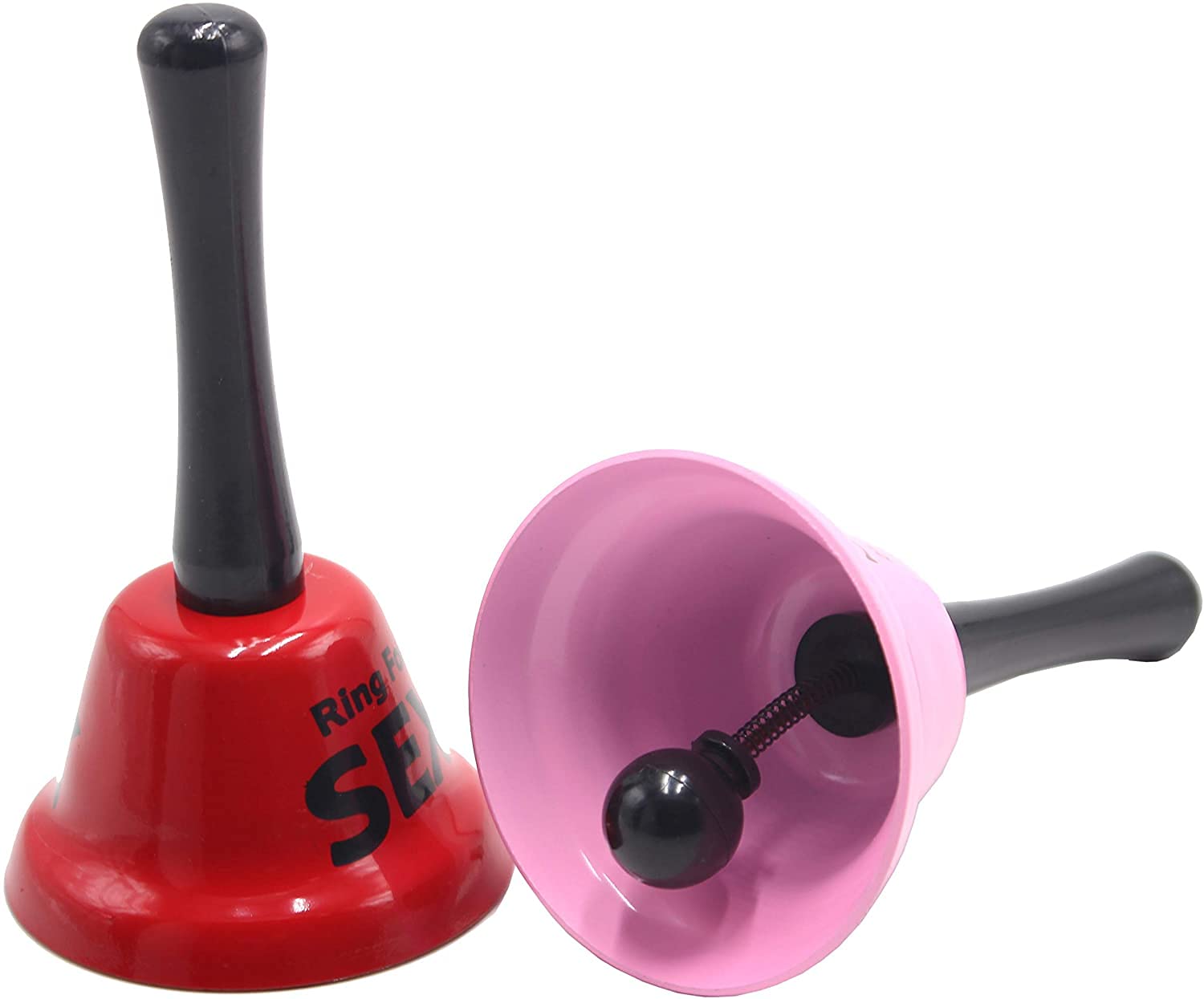 Ring for a Kiss/Hug,Call Bell for Family Loves, Musical Hand Bells, Cow Bells with Stick Grip Handle Bell for Cheering at Sporting & Wedding Events,Jingles, Ringing (Ring for a KISS)