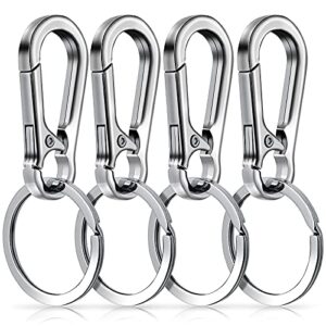 Molain Metal Keychain Carabiner Clip Keyring Key Ring Chain Clips Hook Holder Organizer for Car Keys Finder for Men, 4 Packs