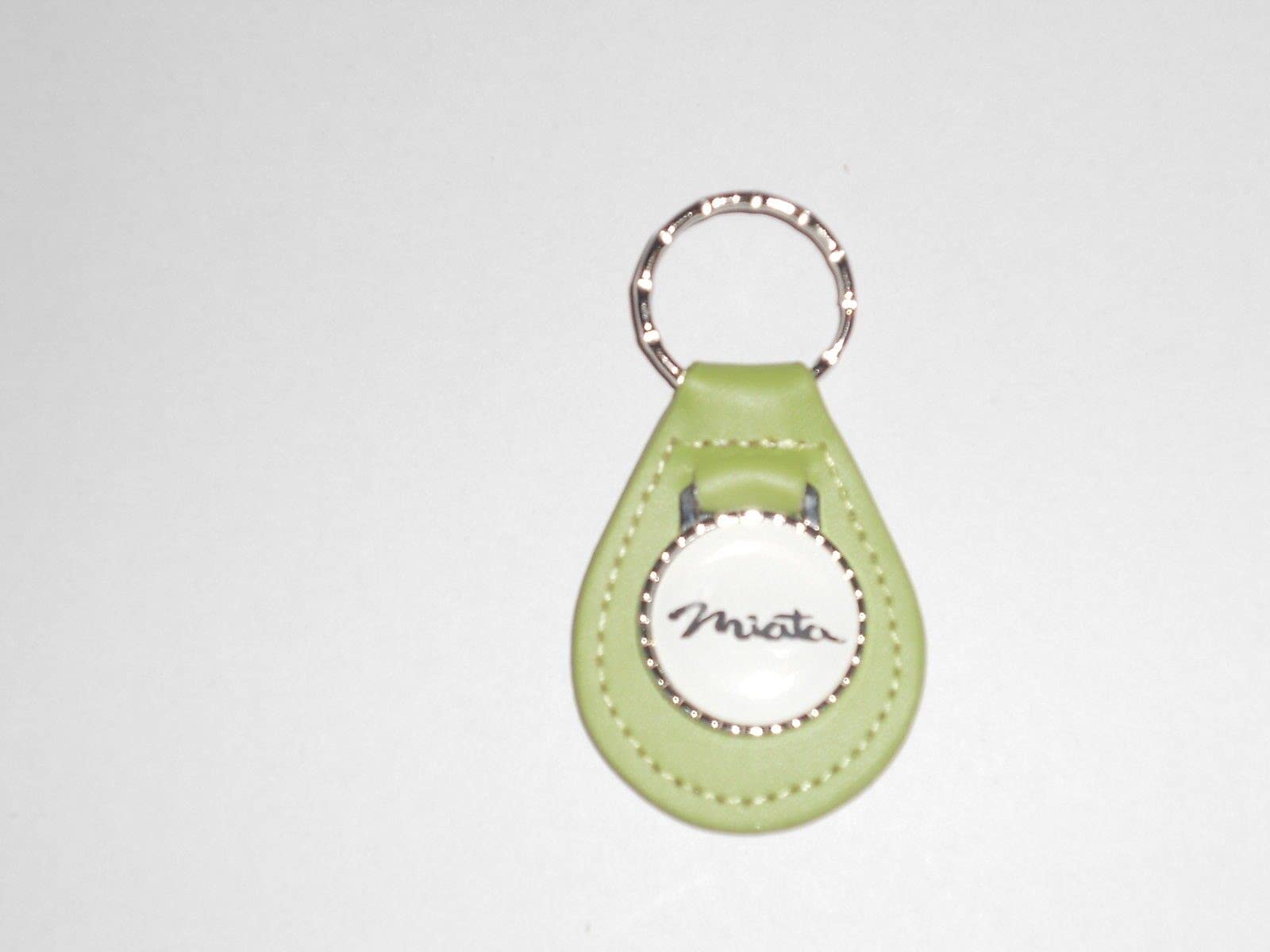 1990's 2000's MIATA VINTAGE LOGO LEATHER KEYCHAIN - LIME GREEN