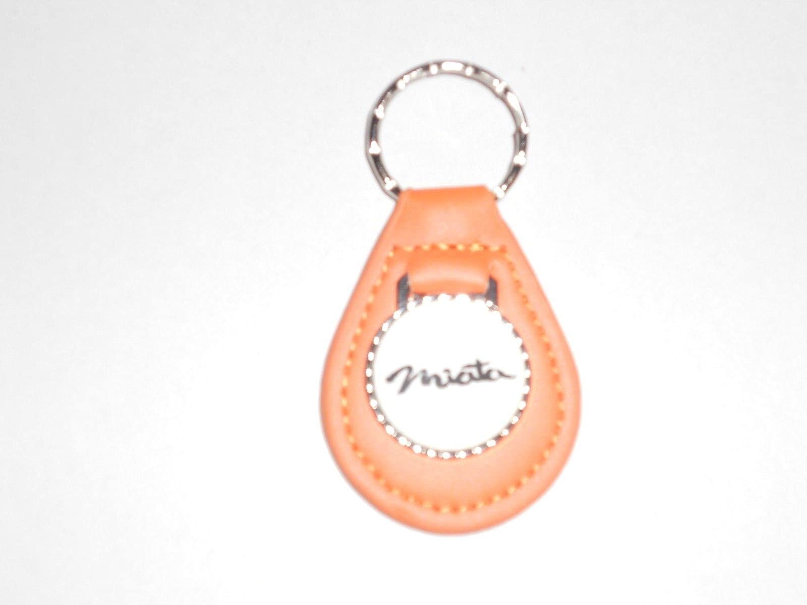 1990's 2000's MIATA VINTAGE LOGO LEATHER KEYCHAIN - PUMPKIN