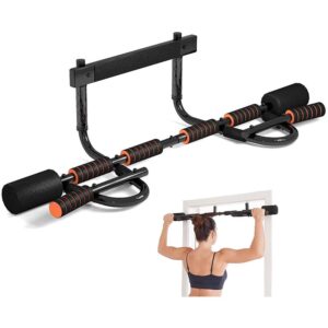 kdfj pull up bar for doorway, pullup chin up bar home, multifunctional dip bar fitness, door exercise equipment body gym system trainer-black